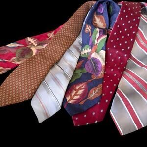 Vintage Lot of 6 Wembley Men's Neckties 1970 -90s Work Ties Abstract, Striped
